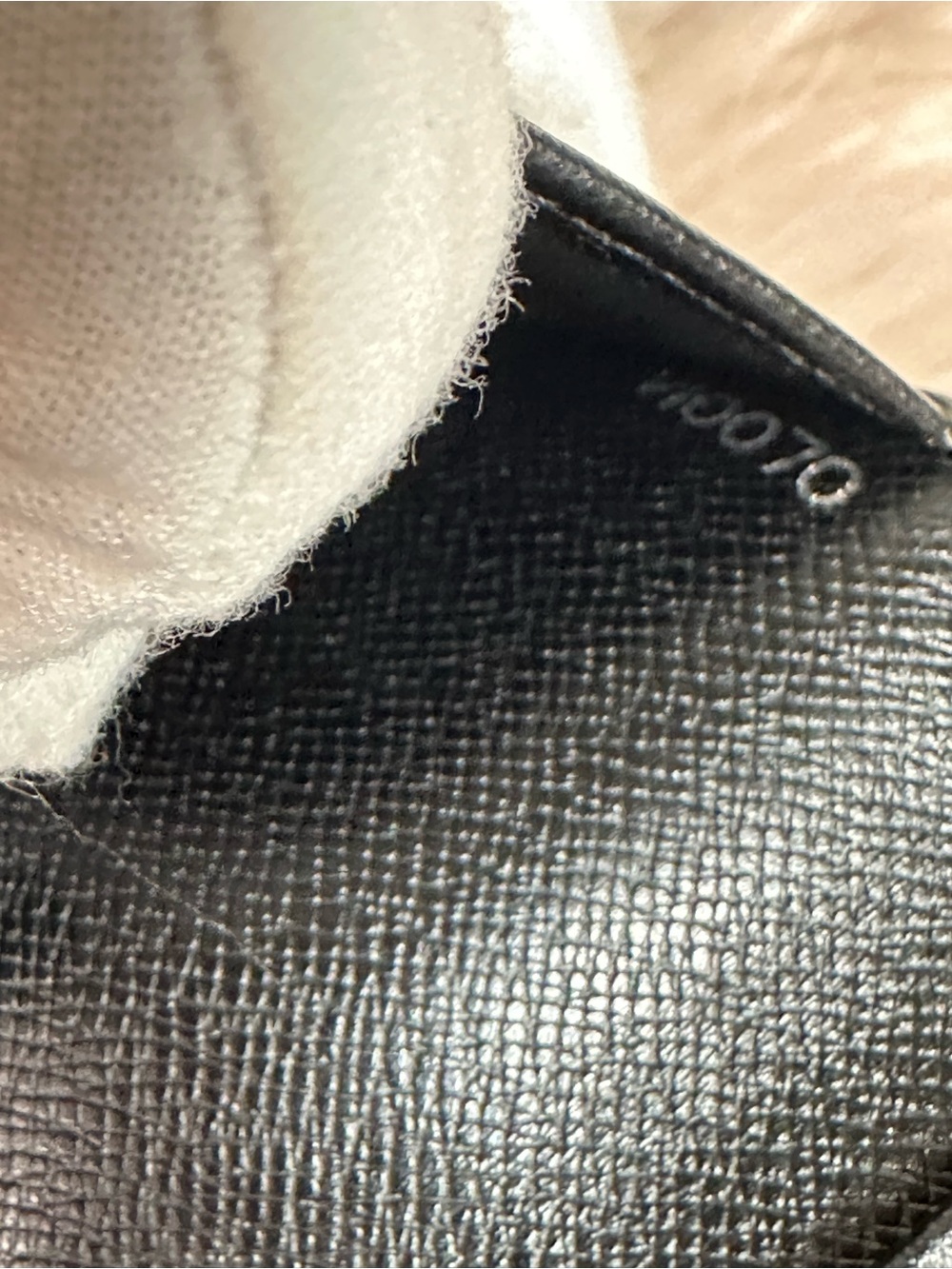 Authentic Louis Vuitton Black Textured Long Wallet with Debossed LV - Picture 6 of 7